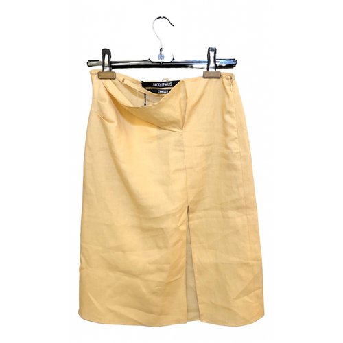 Pre-owned Jacquemus Linen Mid-length Skirt In Yellow