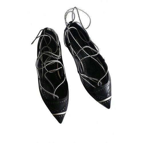 Pre-owned Daniele Michetti Leather Ballet Flats In Black