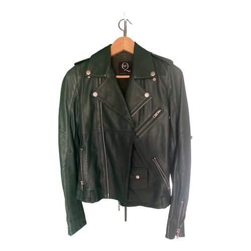 Pre-owned Mcq By Alexander Mcqueen Leather Biker Jacket In Green