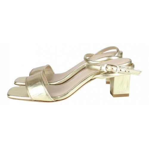 Pre-owned Sandro Leather Sandals In Gold
