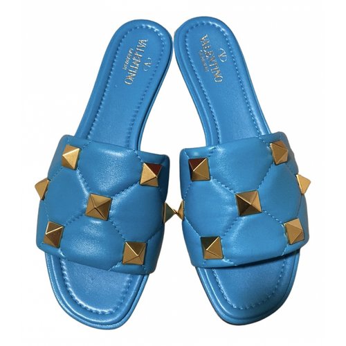 Pre-owned Valentino Garavani Leather Sandals In Blue