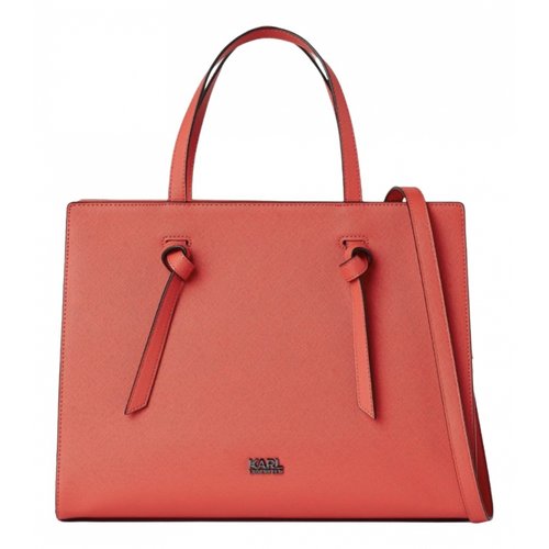 Pre-owned Karl Lagerfeld Vegan Leather Handbag In Orange