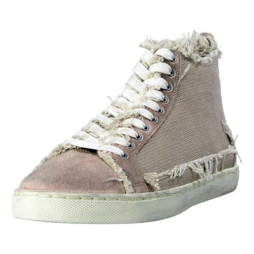 Pre-owned Dolce & Gabbana Cloth High Trainers In Beige