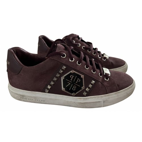Pre-owned Philipp Plein Trainers In Burgundy