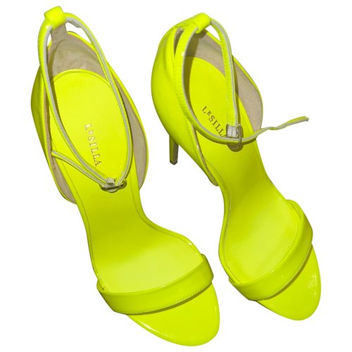 Pre-owned Le Silla Patent Leather Sandals In Yellow