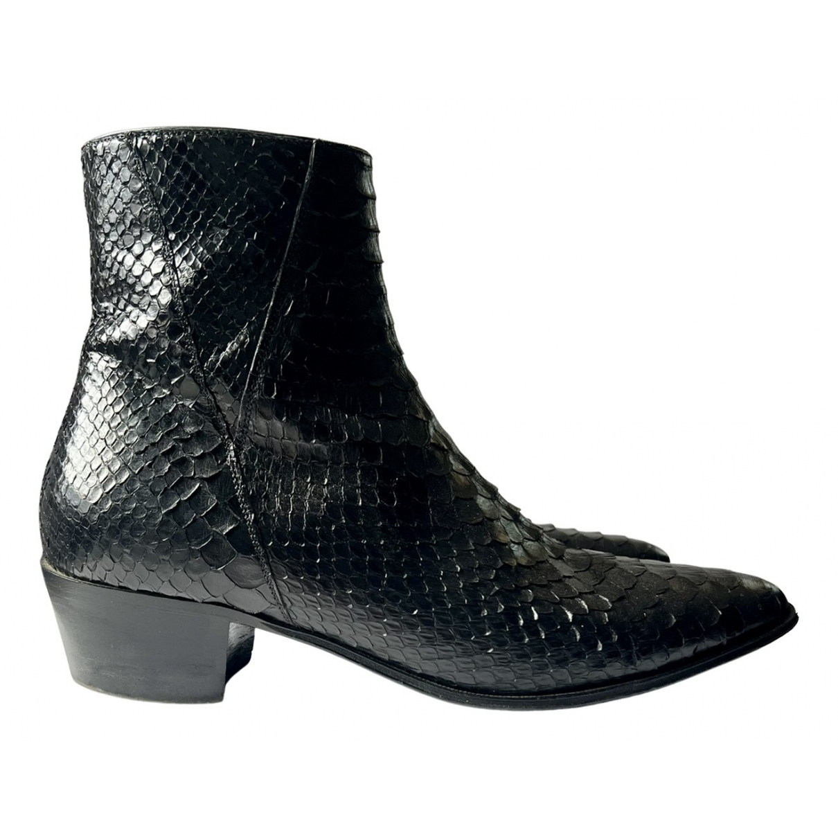 Pre-owned Celine Jacno Python Boots In 