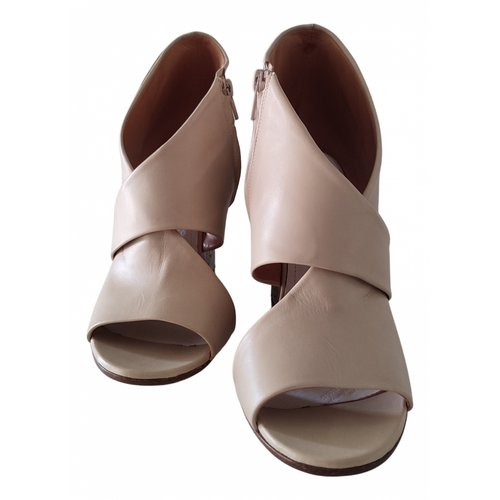 Pre-owned Maison Margiela Leather Sandals In Beige