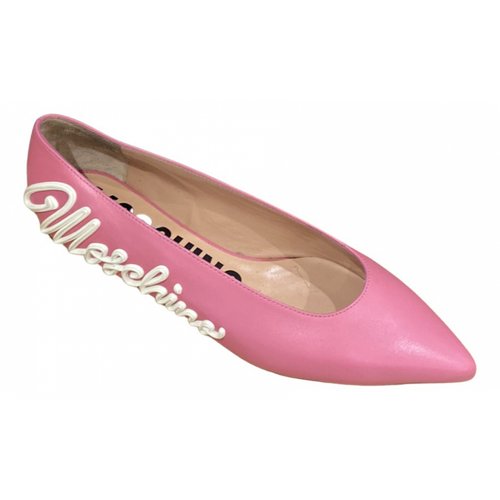 Pre-owned Moschino Leather Ballet Flats In Pink