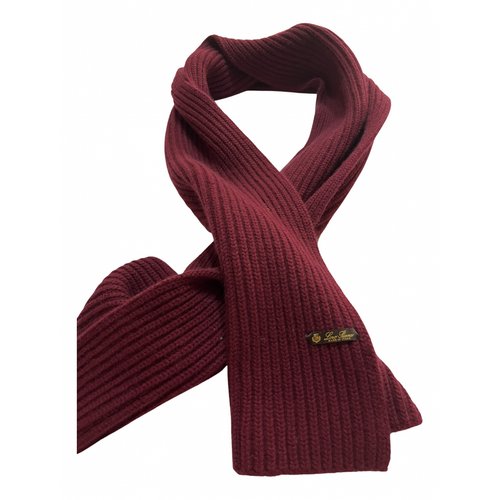 Pre-owned Loro Piana Cashmere Scarf & Pocket Square In Burgundy