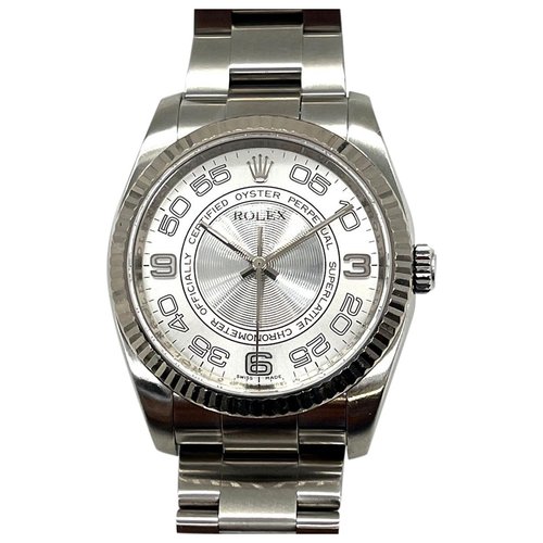 Pre-owned Rolex Oyster Perpetual 36mm White Gold Watch In Metallic