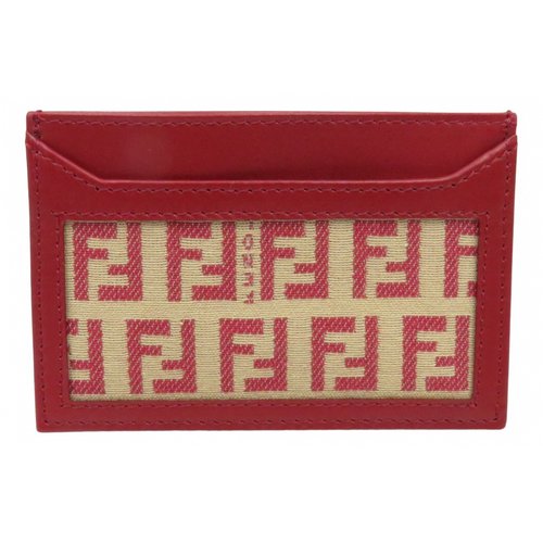 Pre-owned Fendi Cloth Card Wallet In Red