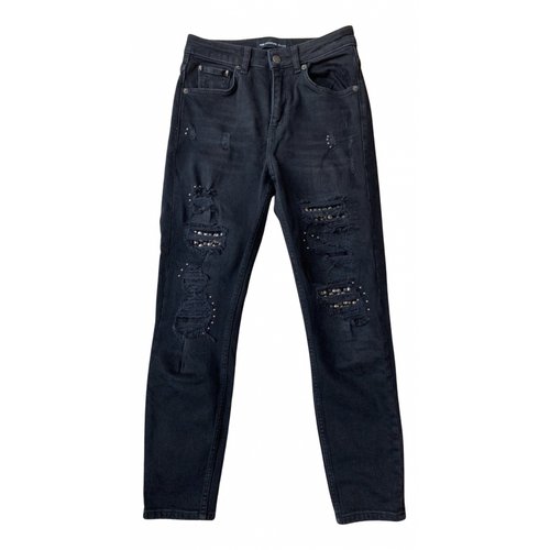 Pre-owned The Kooples Straight Jeans In Black