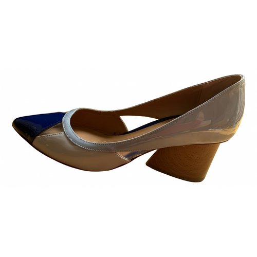 Pre-owned Emporio Armani Patent Leather Heels In Blue