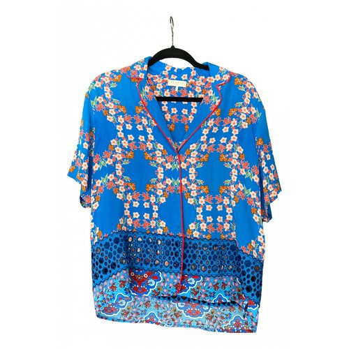 Pre-owned Sandro Spring Summer 2019 Silk Blouse In Blue