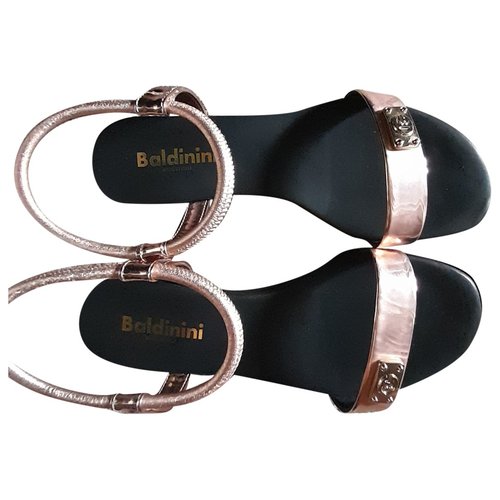 Pre-owned Baldinini Leather Sandal In Metallic