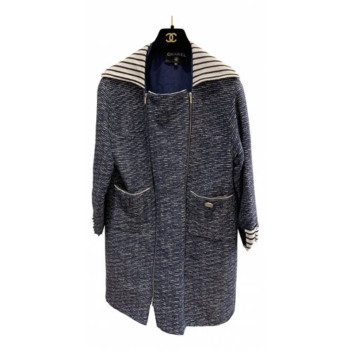 Pre-owned Chanel Coat In Blue