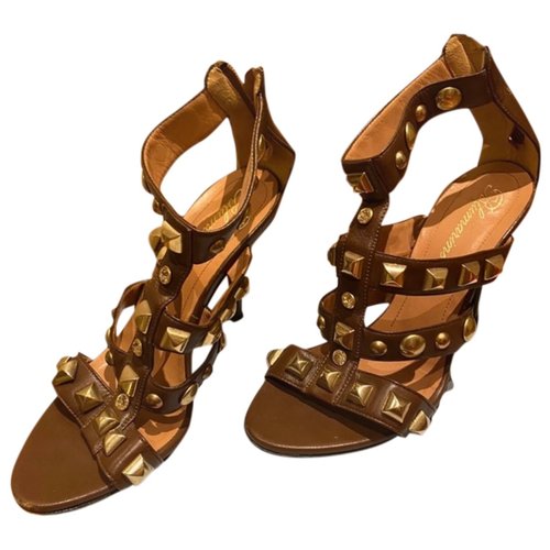 Pre-owned Blumarine Leather Sandal In Brown