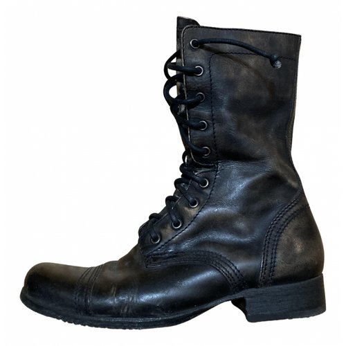 Pre-owned Allsaints Leather Ankle Boots In Black