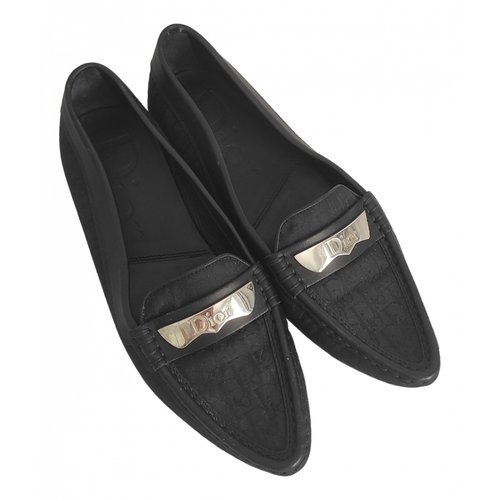 Pre-owned Dior Cloth Flats In Black