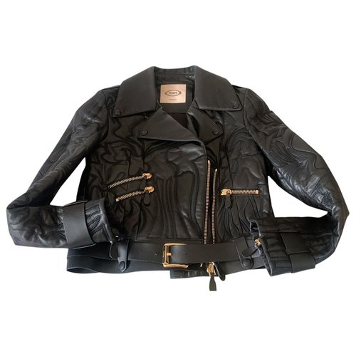 Pre-owned Tod's Leather Jacket In Black