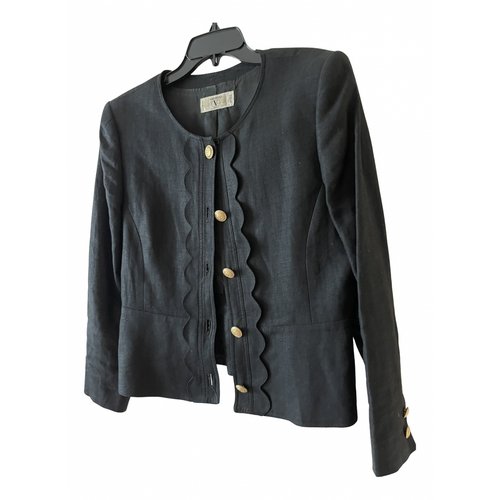 Pre-owned Valentino Linen Short Vest In Black