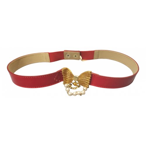 Pre-owned Elisabetta Franchi Patent Leather Belt In Red