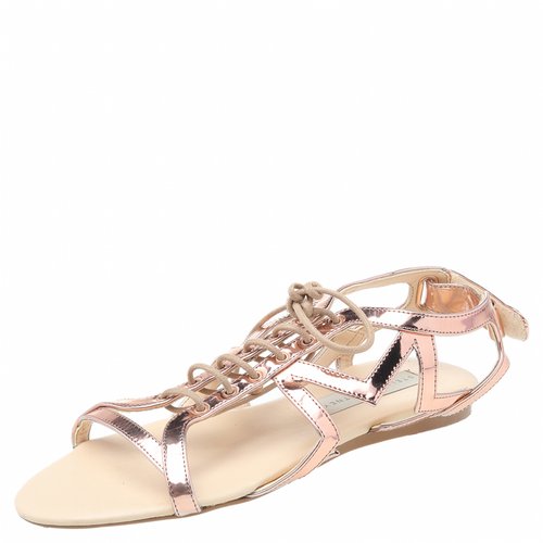 Pre-owned Stella Mccartney Patent Leather Sandal In Gold