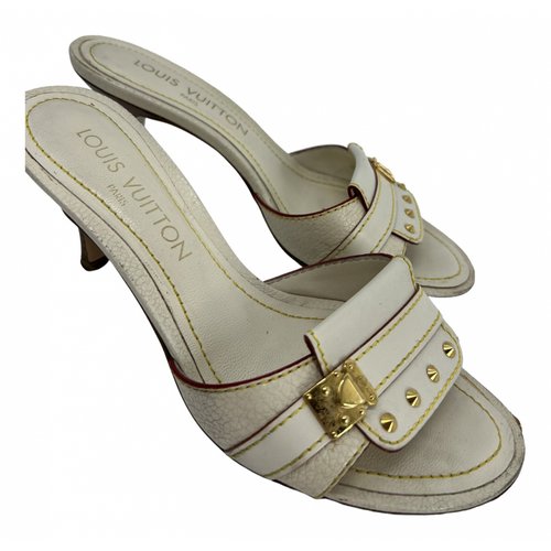 Pre-owned Louis Vuitton Leather Sandal In White