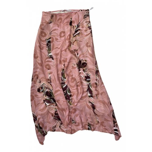 Pre-owned Laura Biagiotti Silk Maxi Skirt In Pink
