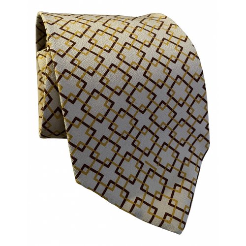 Pre-owned Gucci Silk Tie In Gold