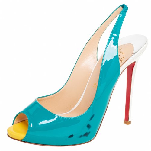 Pre-owned Christian Louboutin Patent Leather Flats In White