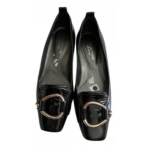 Pre-owned Sergio Rossi Patent Leather Ballet Flats In Black