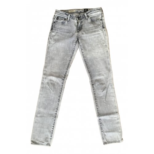 Pre-owned Ag Straight Jeans In Grey