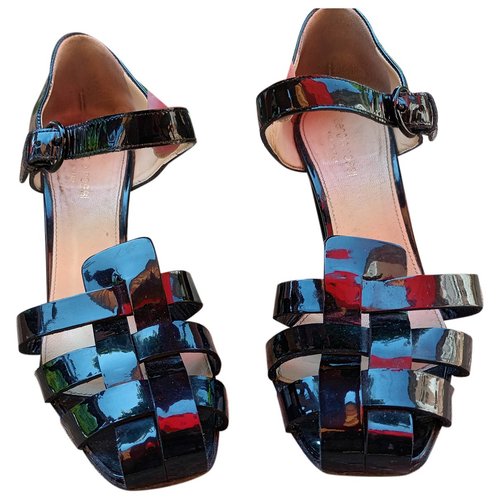 Pre-owned Sergio Rossi Patent Leather Sandals In Black