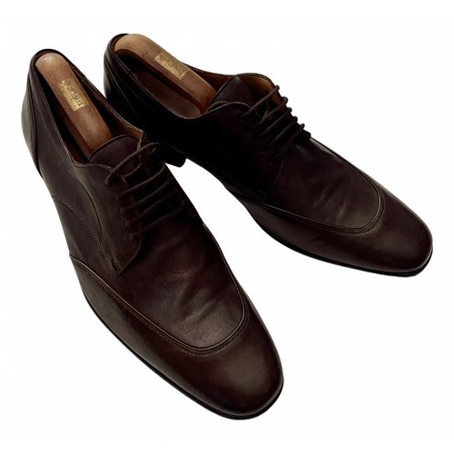 Pre-owned Hugo Boss Leather Lace Ups In Brown