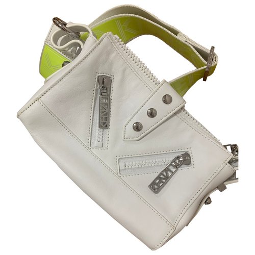 Pre-owned Kenzo Kalifornia Leather Handbag In White