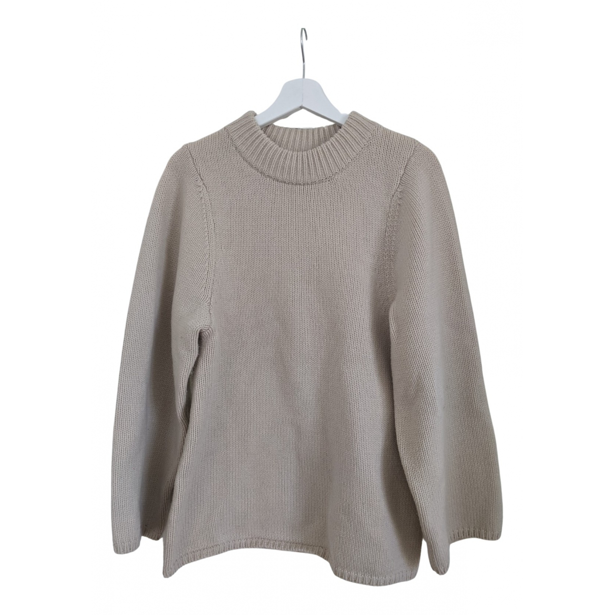 Pre-owned Totãªme Wool Jumper In Ecru 