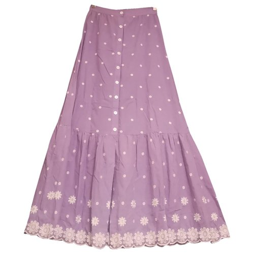 Pre-owned Miguelina Maxi Skirt In Purple