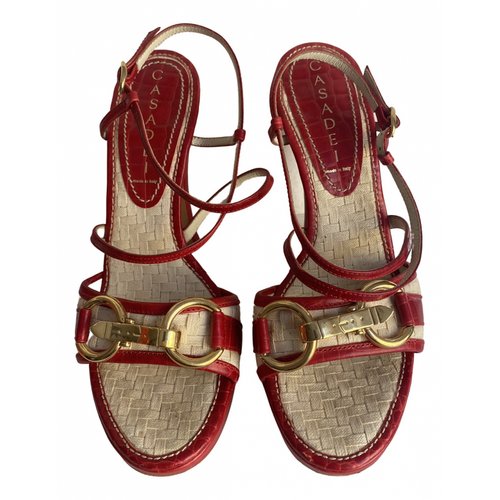 Pre-owned Casadei Leather Sandals In Red