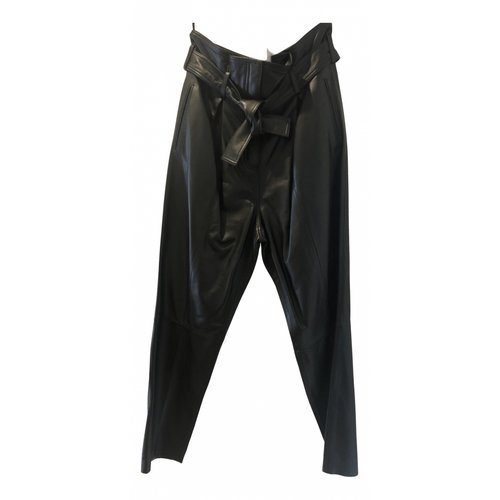 Pre-owned Rebecca Vallance Leather Trousers In Black