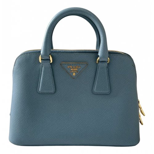 Pre-owned Prada Promenade Leather Handbag In Blue