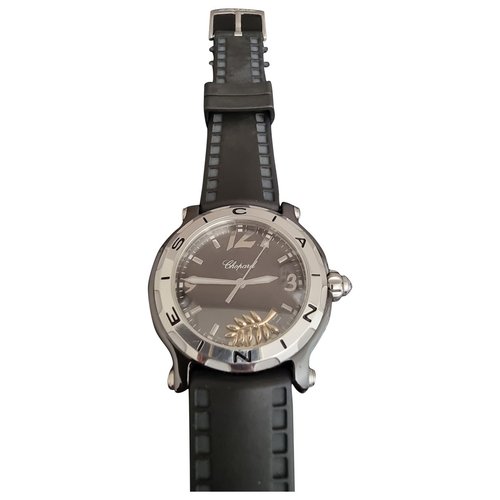 Pre-owned Chopard Happy Sport Ceramic Watch In Black