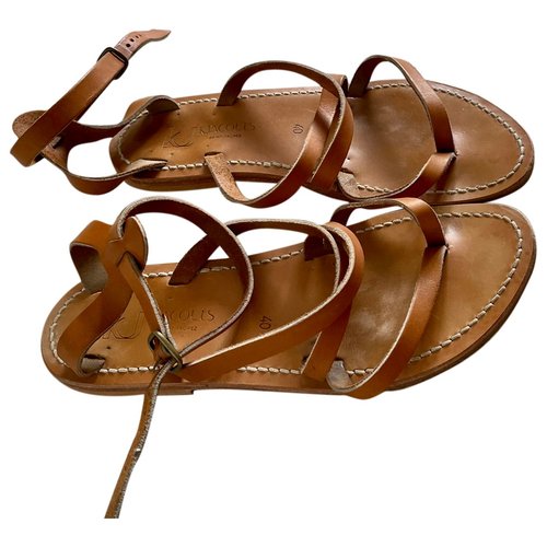 Pre-owned Kjacques Leather Sandals In Beige