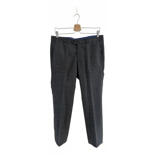 Pre-owned Massimo Dutti Wool Trousers In Grey