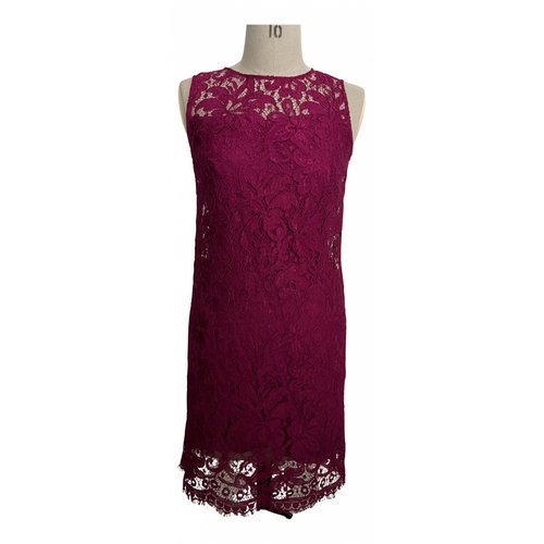 Pre-owned Dolce & Gabbana Silk Mini Dress In Burgundy
