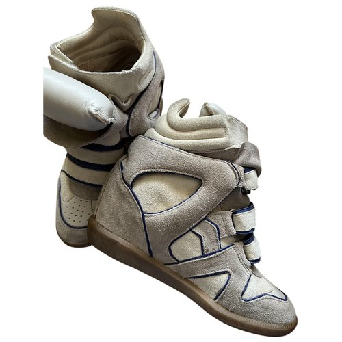 Pre-owned Isabel Marant Leather Trainers In Beige