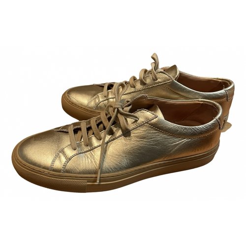 Pre-owned Common Projects Leather Trainers In Gold