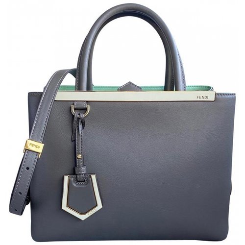 Pre-owned Fendi Leather Satchel In Grey