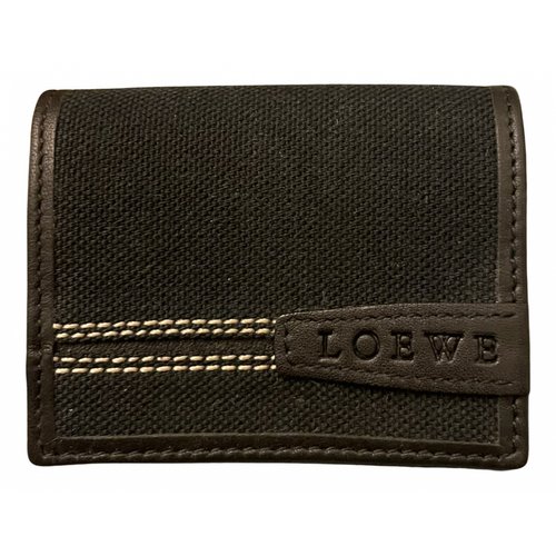 Pre-owned Loewe Cloth Wallet In Black