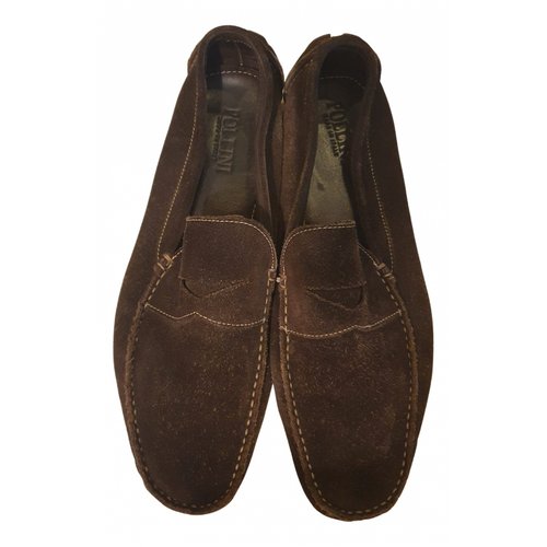 Pre-owned Pollini Flats In Brown